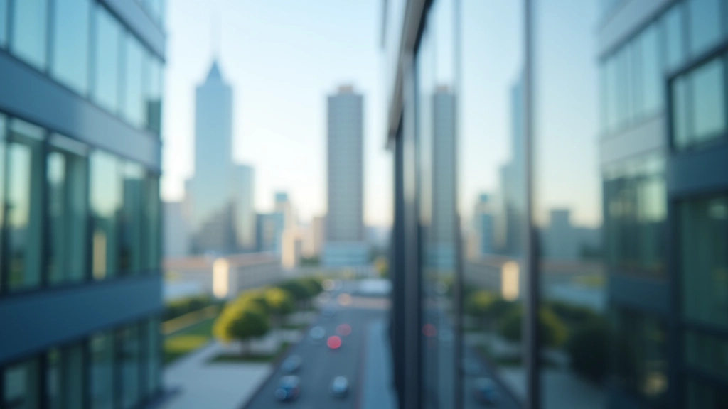 Modernes Finanzgebäude mit Glasfassade und Tageslicht