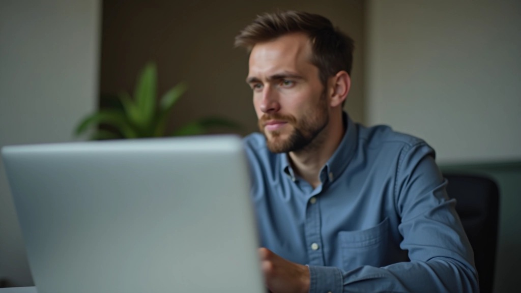 Person schaut auf Laptop mit Finanz-Dashboard, analysiert Sparkonten und Zinsangebote